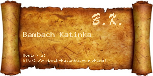 Bambach Katinka névjegykártya